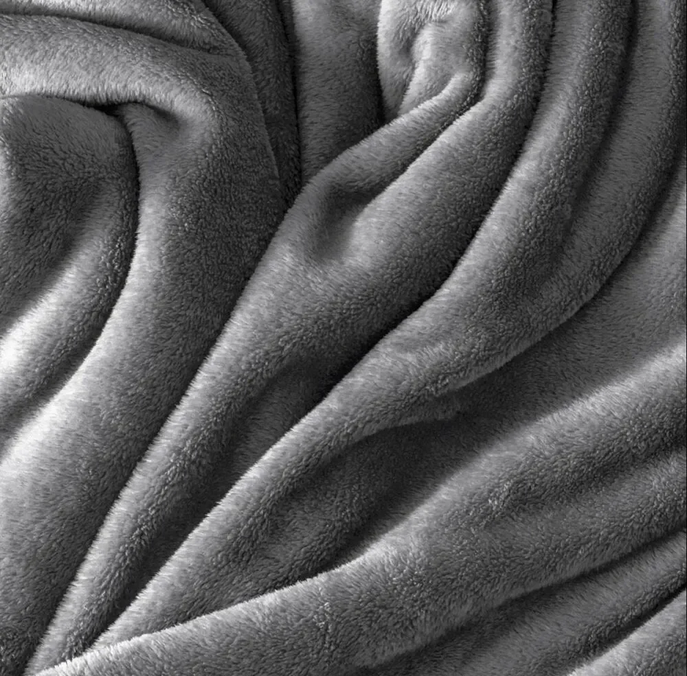 Bare Home Microplush Fleece Blanket Gray